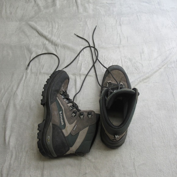 Lowa Hiking Boots Men 11 Green Gore Tex Bronco II Mid Waterproof Mountaineer